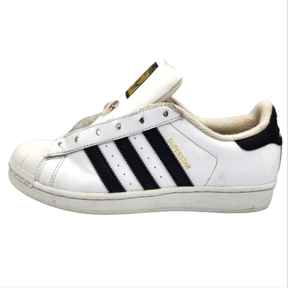 Adidas Size 7 Hard Toe Classic White Sneakers No Lace - Picture 1 of 5